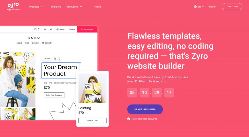 Build your brand for free with website builders
