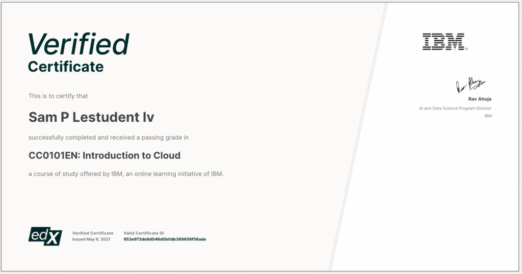 Free Courses with verified certificates